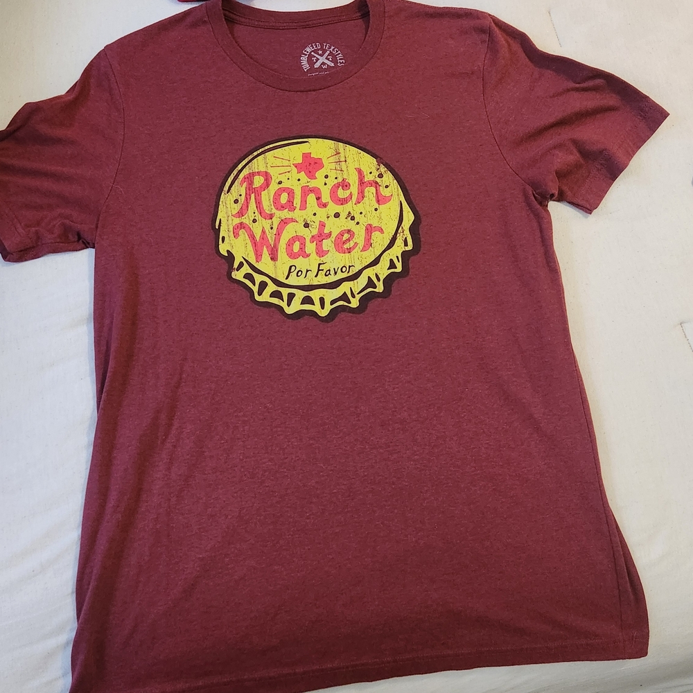 Ranch Water Men's Maroon Short Sleeve Tee